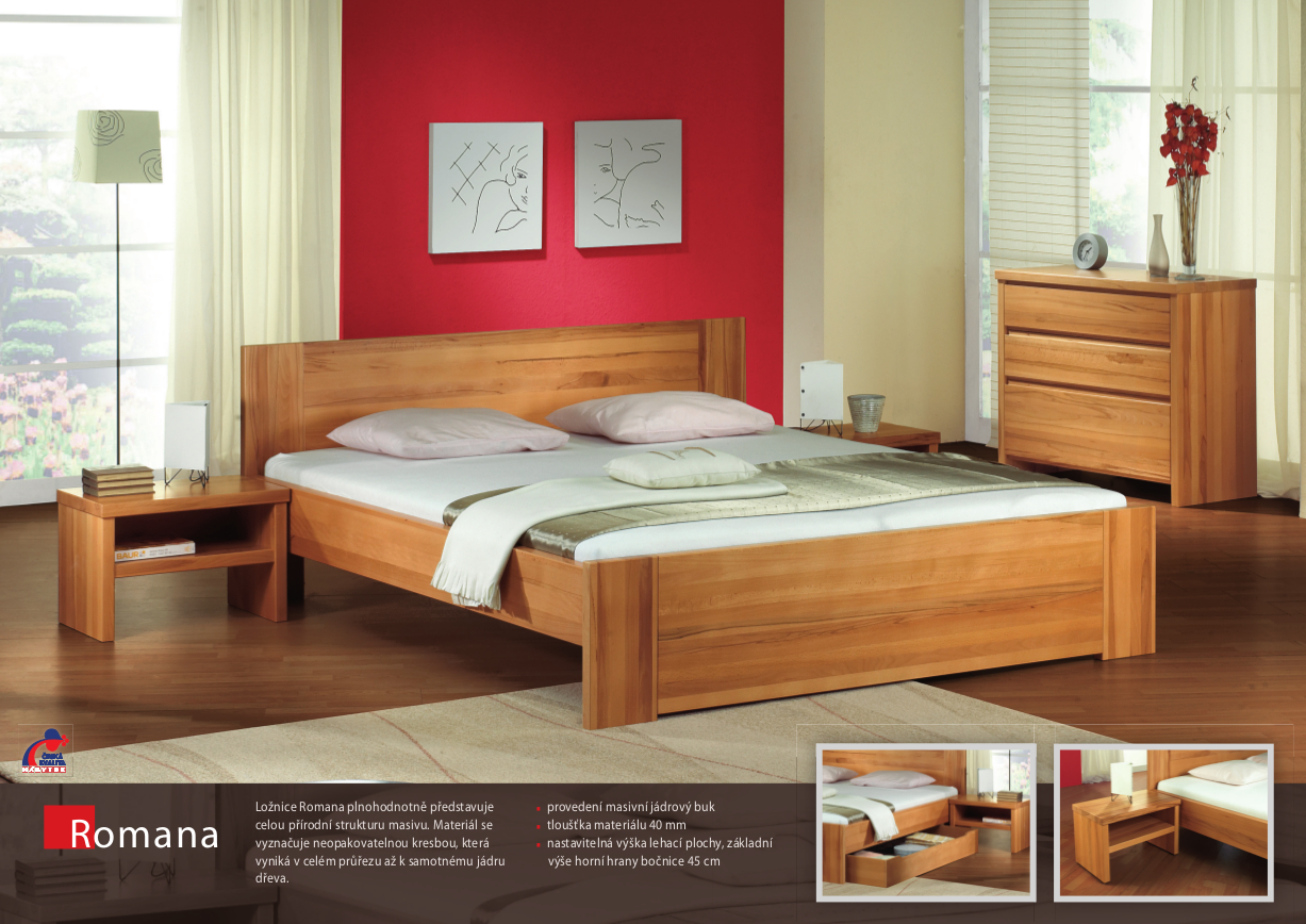 Dřevěná postel z masivu Romana FMP