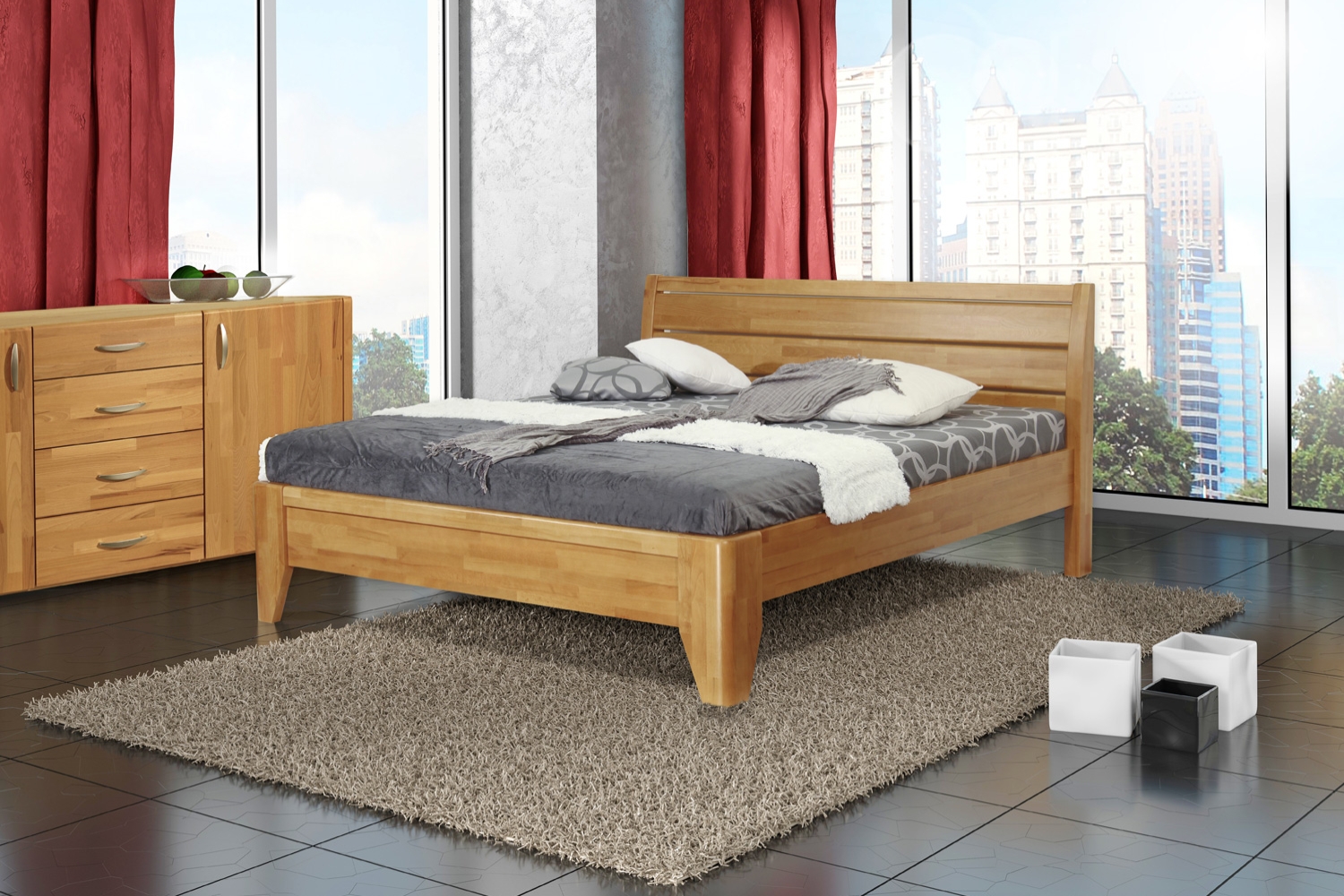 VERONA dřevěná postel z masivního buku dvojlůžko z masivu